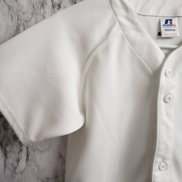 💕 Russell Athletic White Jersey Youth Size Medium - Picture 2 of 11